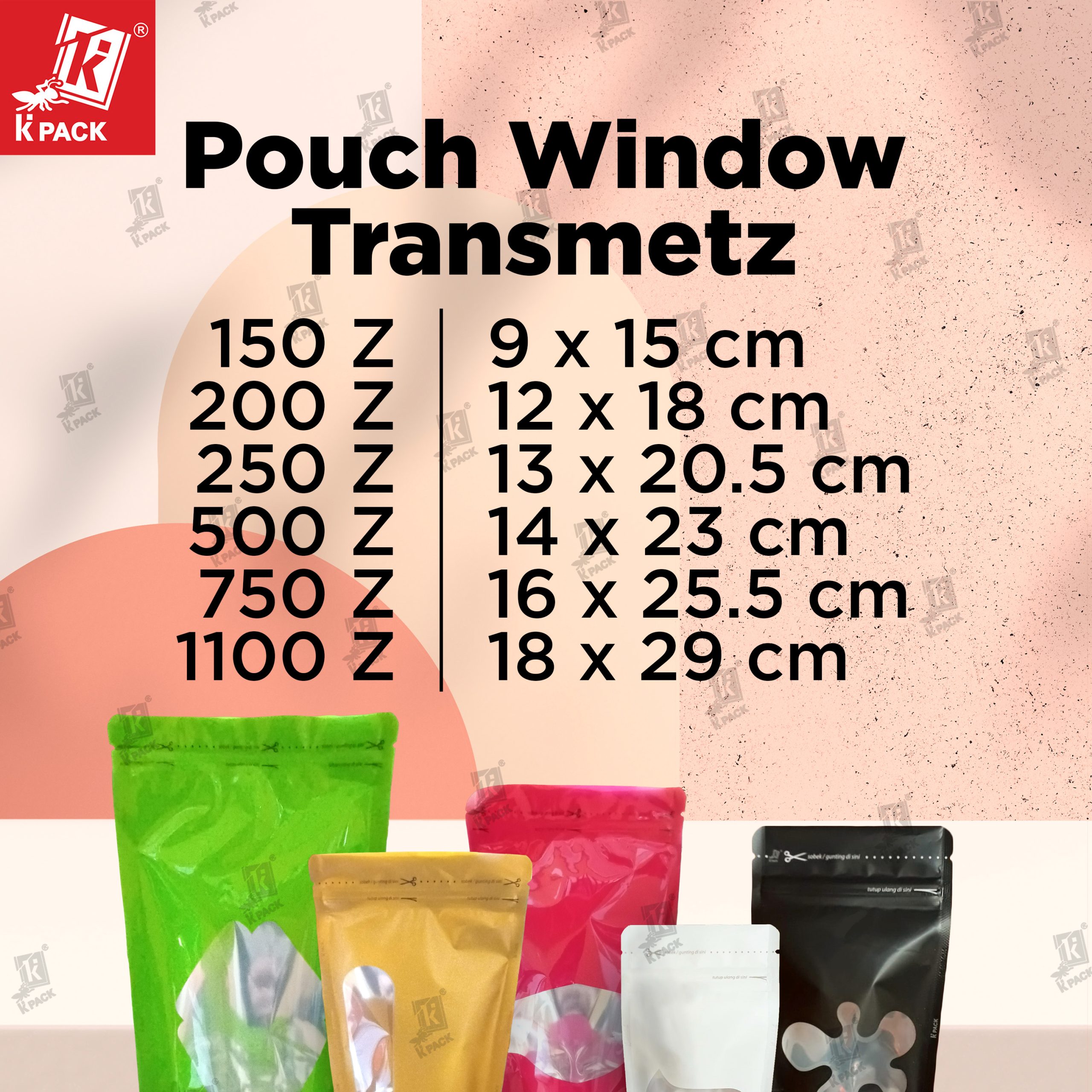 Pouch Window Transmetz ukuran 1.1