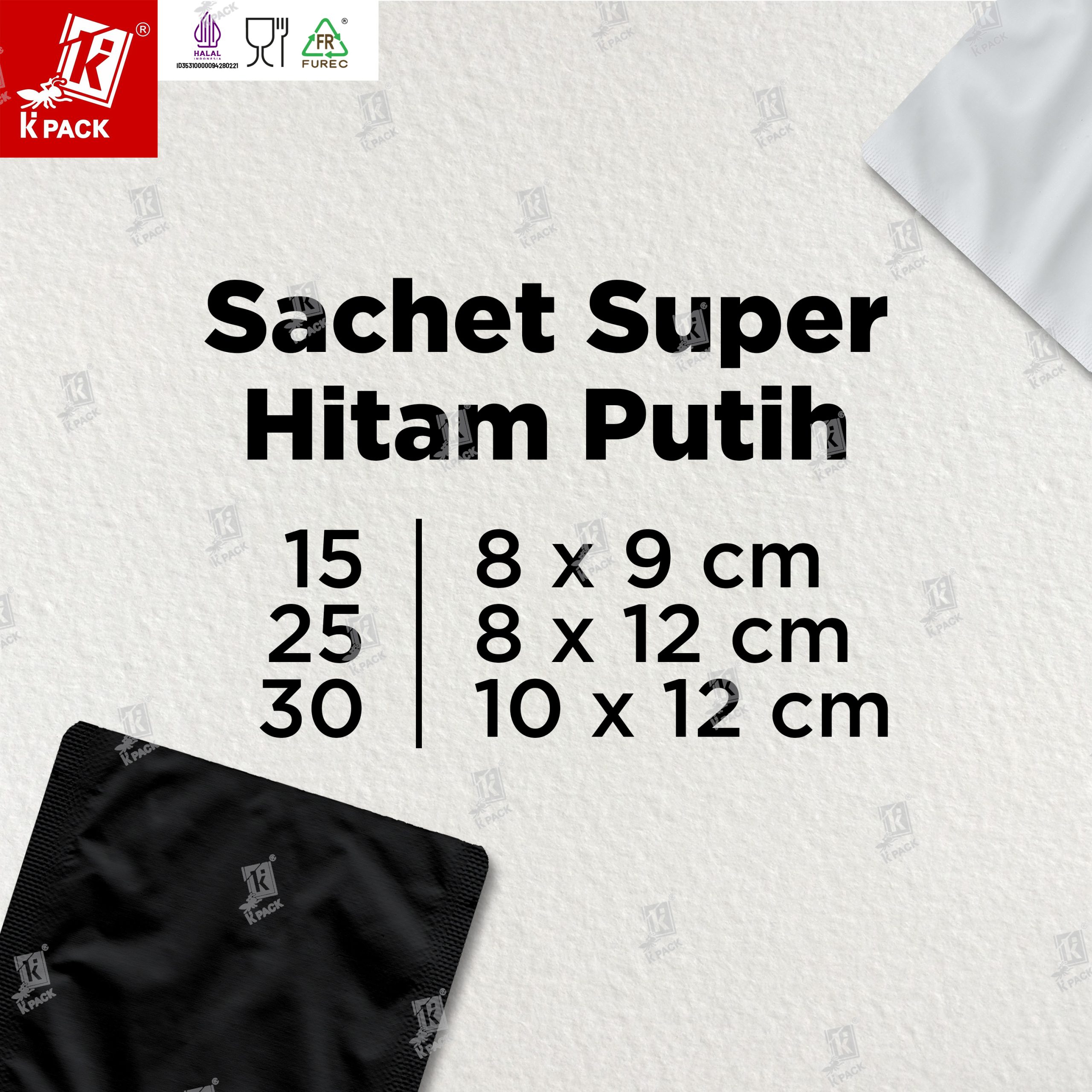 Sachet Super Hitam Putih ukuran 1.1